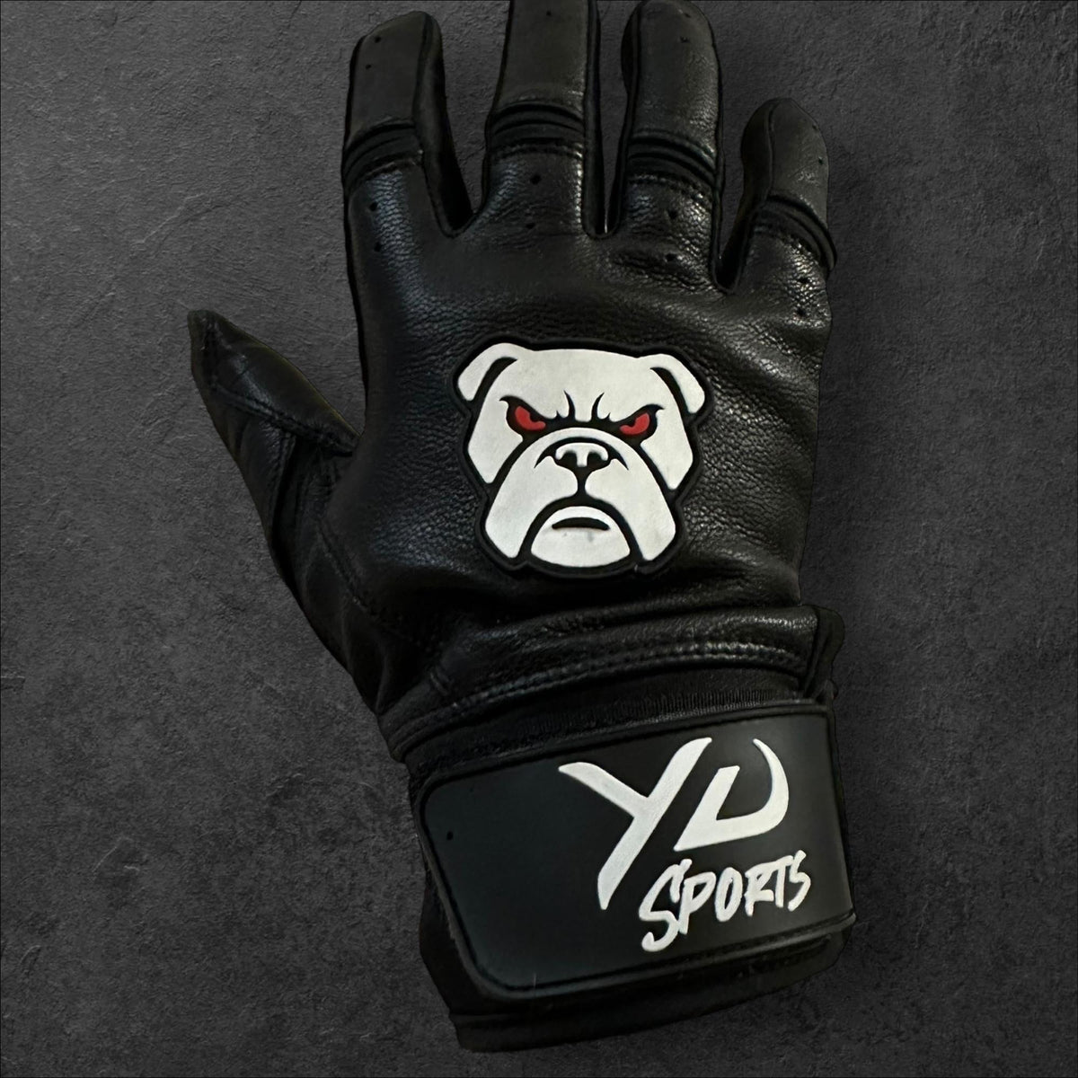 Black Leather Batting Gloves